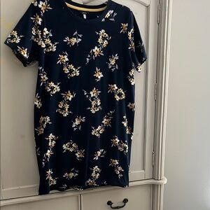 Joules Blue Casual Mini Dress Crew Neck Short Sleeve